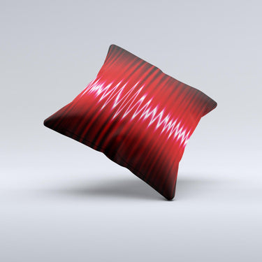 Glowing Red Wiggly Line Ink-Fuzed Decorative Throw Pillow